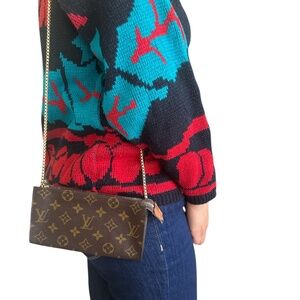 LOUIS  VUITTON Brown Monogram Bucket GM Pouch